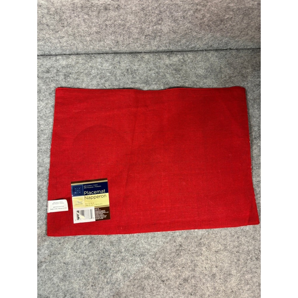 Home Collection Red‎ Plaid Placemats Set of 7 Cotton Blend Table Decor - Picture 2 of 8